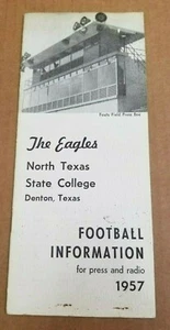 NORTH TEXAS STATE COLLEGE FOOTBALL MEDIA GUIDE - 1957 - Picture 1 of 2