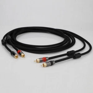 Pair OFC Speaker Cord Male Plug Wire RCA HIFI Audio Cable Interconnect Line - Picture 1 of 6