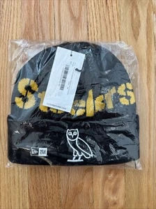 New Era Cuff Knit OVO X NFL Pittsburgh Steelers October's Very Own Black Beanie - Picture 1 of 2