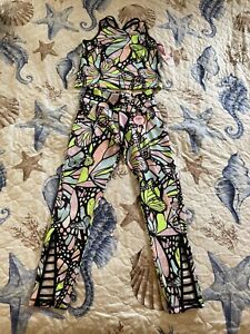 Brand new girls 2 piece Justice Butterfly print tank & legging set Large 12/14