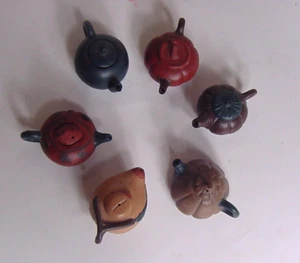 Collection Of 6 Miniature Terra-Cotta Teapots-Excellent Condition- - Picture 1 of 4
