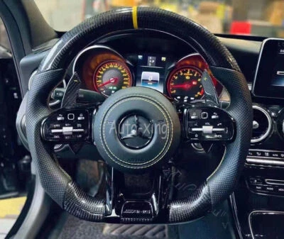 100%AMG Carbon Fiber Steering Wheel for Mercedes-Benz AMG A B C S G E Old to New - Image 1 of 4