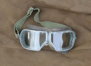 ORIGINAL RKKA RED ARMY AIR FORCE VVS PILOT MOTORCYCLE PROTECTIVE GOGGLES GLASSES - Picture 1 of 15