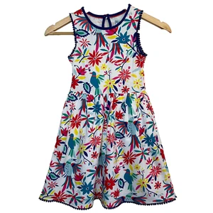 MINI BODEN Mädchen Jersey Tank Kleid Tropical Floral Taschen Detail Gr. 6-7 Jahre Schule - Bild 1 von 20