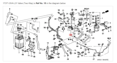 Filtro de combustible HONDA ACURA GENUINO OEM NSX (dos vías) ☆ 17371-SV4-L31 ☆ Foto 1 de 4