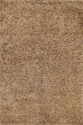 Thick-Plush Modern Shaggy Oriental Area Rug Hand-tufted Wool Brown Carpet 5x7 ft - Image 1 of 4