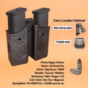 Double Magazine Holster Mags Pouch For XD 9 G25 Beretta M9A3 Ruger SR9 P89 9mm