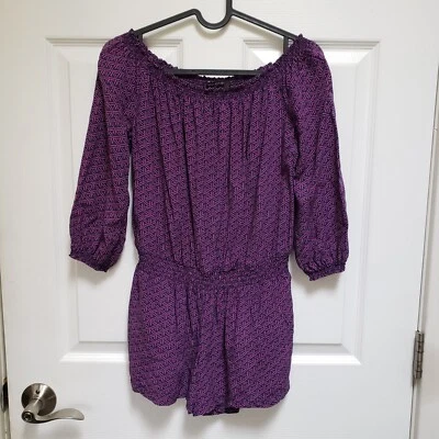 Женский комбинезон Banana Republic синий фиолетовый с открытыми плечами эластичный пояс XS миниатюрный - Изображение 1 из 4