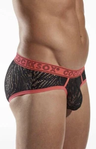 Authentic Cocksox Cocksock Black Eclipse Shredded Mesh Lace Sports Brief Small S - Picture 1 of 3