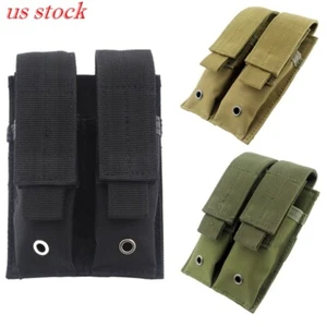 US Stock Tactical MOLLE Handgun Double Magazine Pouch Holder Holster Tool Pouch - Picture 1 of 15