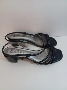 Bella Vita Womens Black Fling Man-made Low Heel Strappy Sandals Pre-owned 13W - Picture 1 of 15