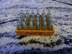 Mini 24 GOLD COCA-COLA BOTTLES and Yellow CASE - Picture 1 of 4