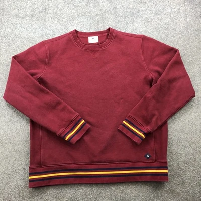 Sudadera Sperry Para Hombres Grande Roja Cuello Redondo Rayas Borde Pullover Suéter Informal Foto 1 de 4