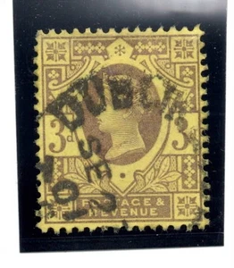 G.B.-SG. 202 : 1887 " 3d. Purple on Yellow with DUBLIN Cancellation " . - Picture 1 of 1
