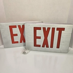 Exitronix RED With Battery 400U-LB-BA Brushed Aluminum And 2 Aluminum Faces - Picture 1 of 15