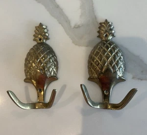 Ganci maglione cappotto vintage ottone ananas montaggio a parete 2 India 5” doppio polo - Foto 1 di 7