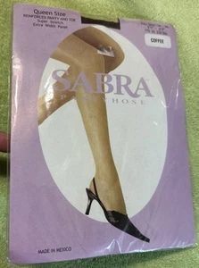 Sabra Damen Queen Size 3X-4X Kaffee verstärkte Höschen und Zehenstrumpfhose Neu aus altem Lagerbestand - Bild 1 von 5