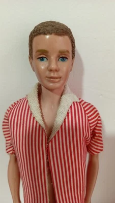 RARE 1960s Vintage Barbie 1st Issue Ken Doll Flocked Brownette #750 - Image 1 of 4