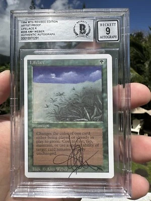 LIFELACE, ARTIST PROOF / SKETCH, REVISED, 1994 MTG, AMY WEBER, BAS 9! - Image 1 of 3