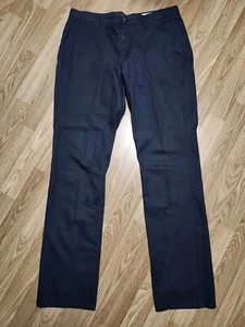 Bonobos Mens 34X34 Straight Leg Washed Chino Blue Khaki Flat Front Casual Preppy - Picture 1 of 6