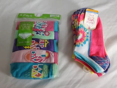 PAQUETE DE CALCETINES FADED GLORY NUEVOS CON ETIQUETAS PARA NIÑAS TALLA 14 Y NO SHOW TALLA GRANDE 4-10 Foto 1 de 4