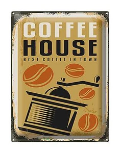 Blechschild Retro 30x40 cm Kaffee Coffee House best in town Deko Schild tin sign - Bild 1 von 5