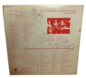 Vintage 1982 Vinyl LP Record 10,000 Maniacs Human Conflict Number 5 Band Signed! - Picture 1 of 12