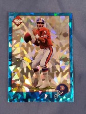 John Elway 1993 Collector's Edge Blue Cracked Ice Prizm Two Minute Warning Card