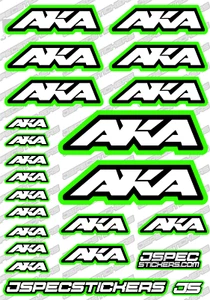 AKA RC BUGGY TYRES STICKER DECAL SHEET A5 1/8 TRUGGY CUSTOM OFF ROAD RIM GREEN - Picture 1 of 10
