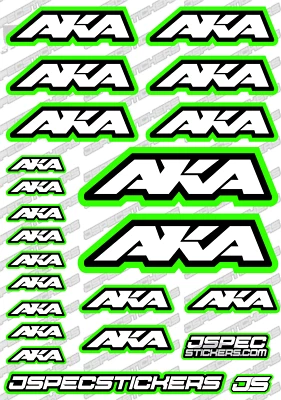 AKA RC BUGGY TYRES STICKER DECAL SHEET A5 1/8 TRUGGY CUSTOM OFF ROAD RIM GREEN - Image 1 of 4