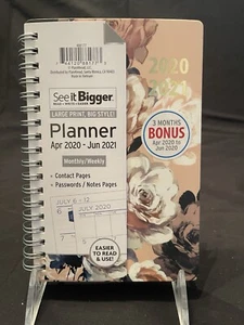 See it Bigger April 2020 - June 2021 Monthly/Weekly Planner (4.53” x 6.42)Floral - Picture 1 of 8