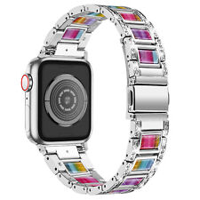 Stainless Steel Metal iWatch Band Bling Strap For Apple Watch Series 7 6 5 4 3 2