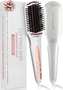 Ionic Hair Straightener Brush for Women, Fast Heating Lily England - Picture 1 of 7