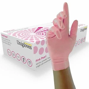 Rosa medizinische Nitrilpulver vinylfrei schwarz Einweghandschuhe Schönheitssalon - Bild 1 von 2