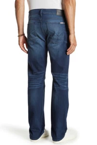 Nuevo con etiquetas pantalones vaqueros elásticos Hudson Byron 5 bolsillos con cremallera recta mosca talla 30 in lavado Bisman - Imagen 1 de 12