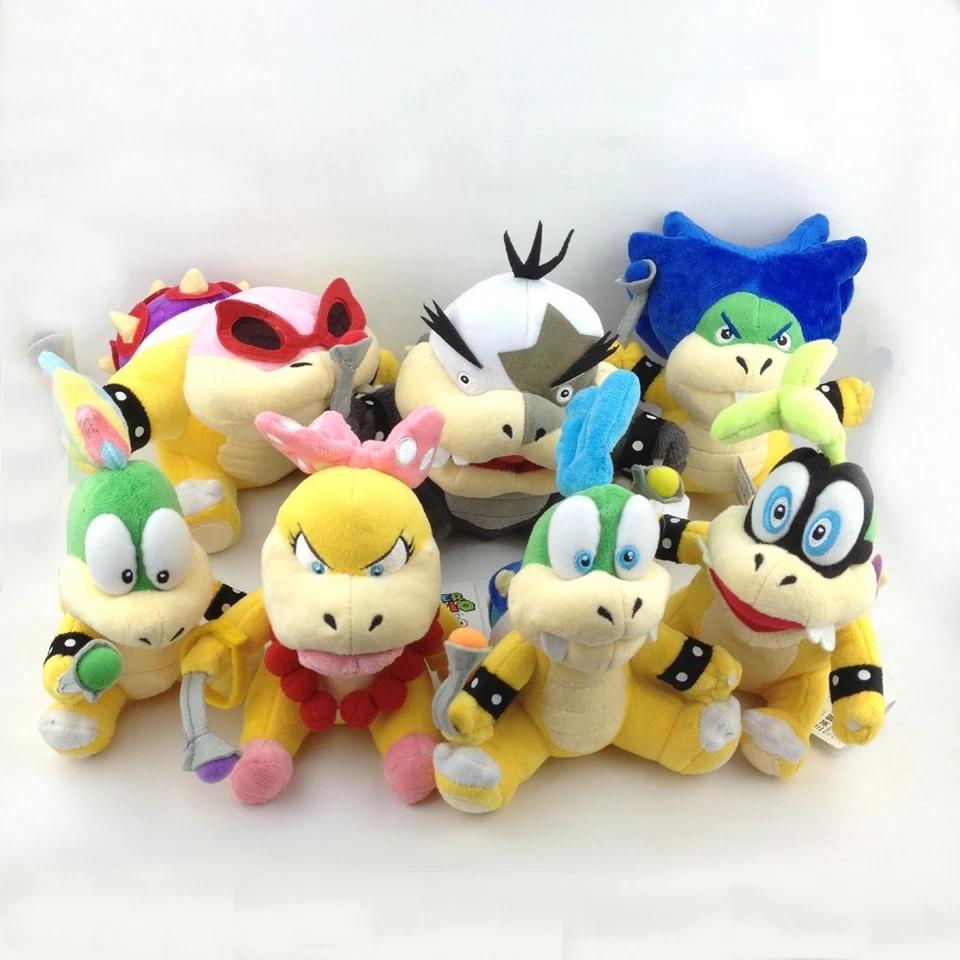 7X Super Mario Bros Koopalings Larry Iggy Lemmy Ludwig Wendy Morton Plush Toy - Image 1 of 4