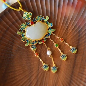 Chinese Ethnic Style Tassel Pendant Antique Auspicious Clouds Pendant No Rope - Picture 1 of 9