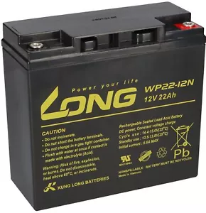 Battery Kung Long WP22-12N 12V 22Ah Battery AGM Lead Compatible 17Ah, 18Ah, 19Ah, - Picture 1 of 9