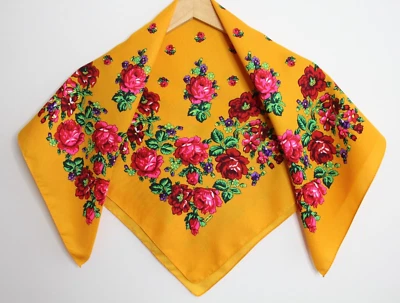 Bufanda Chal Étnico Folclórico Ruso Eslavo Babushka Floral Bufanda Moderna Chic Boho Foto 1 de 4