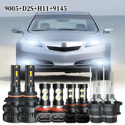 Fit Acura TL 2009-2014 - Front HID LED Headlights DRL Fog Light Bulbs Kit Oty 8 - Image 1 of 4