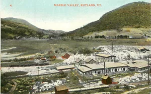 Vintage Postcard Marble Valley Rutland VT Limestone Railroad Cars Train Tracks - Picture 1 of 2