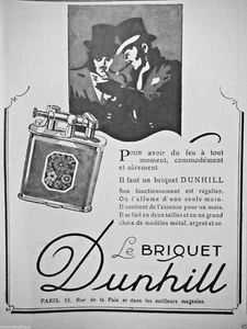 PUBLICITÉ DE PRESSE 1927 LE BRIQUET DUNHILL MÉTAL OR ET ARGENT - ADVERTISING - Picture 1 of 1
