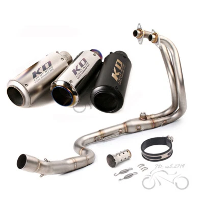 Para Kawasaki Ninja 300 EX300A 2013-2018 Sistema completo Puntas de escape Tubo de enlace delantero Foto 1 de 4