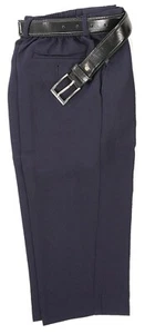 Boys Dark Navy Blue Formal Pants slacks set complete with faux leather belt - Picture 1 of 5