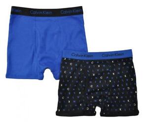 Calvin Klein Boys Blue & Black 2 Pack Boxer Briefs Size 4/5 6/7 8/10 12/14 16/18