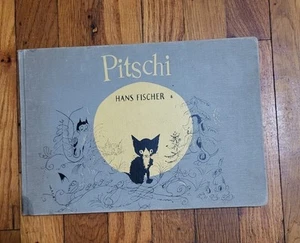 VINTAGE 1953 Pitschi The Black Cat Hardback book By Hans Fischer 1st Edition Ex - Picture 1 of 17