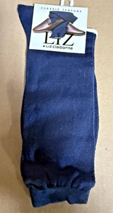 Liz Claiborne Trouser Socks Women's Dress NAVY CLASSIC TEXTURE SIZE 9-11 NWT - Picture 1 of 6