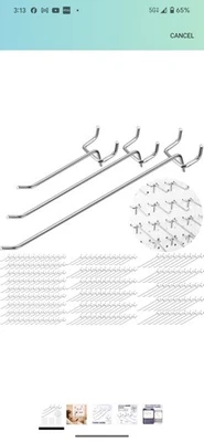Hicarer 200 Pcs Stainless Steel Pegboard Hooks Multiple Sizes 4 Inch, 6 Inch, 8 - Image 1 of 4