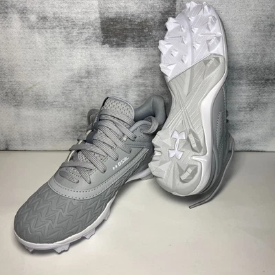 Botines de béisbol Under Armour Boys UA Leadoff Low Rm 3.0 gris moldeados talla 2.5Y Foto 1 de 4