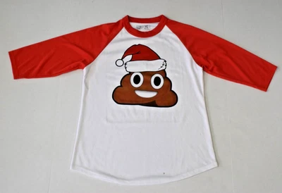 Raglan Shirt 21 Threads Size Youth L White Red Sleeves Christmas Poo Polyester - Image 1 of 4